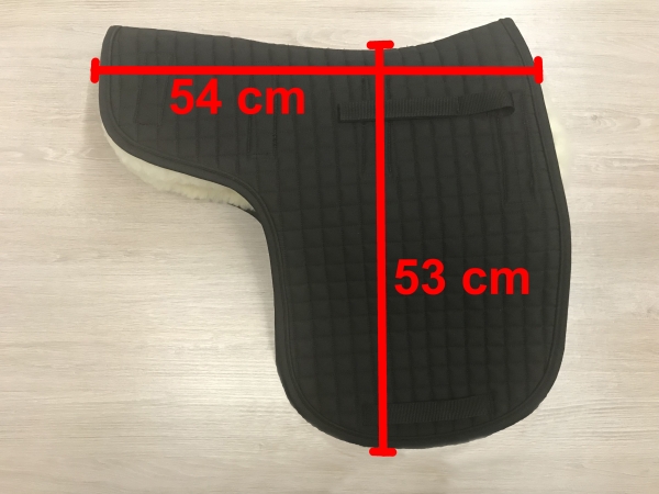 Geteiltes Lammfell-Pad mit Satteldecke in Dressurform, klettbar